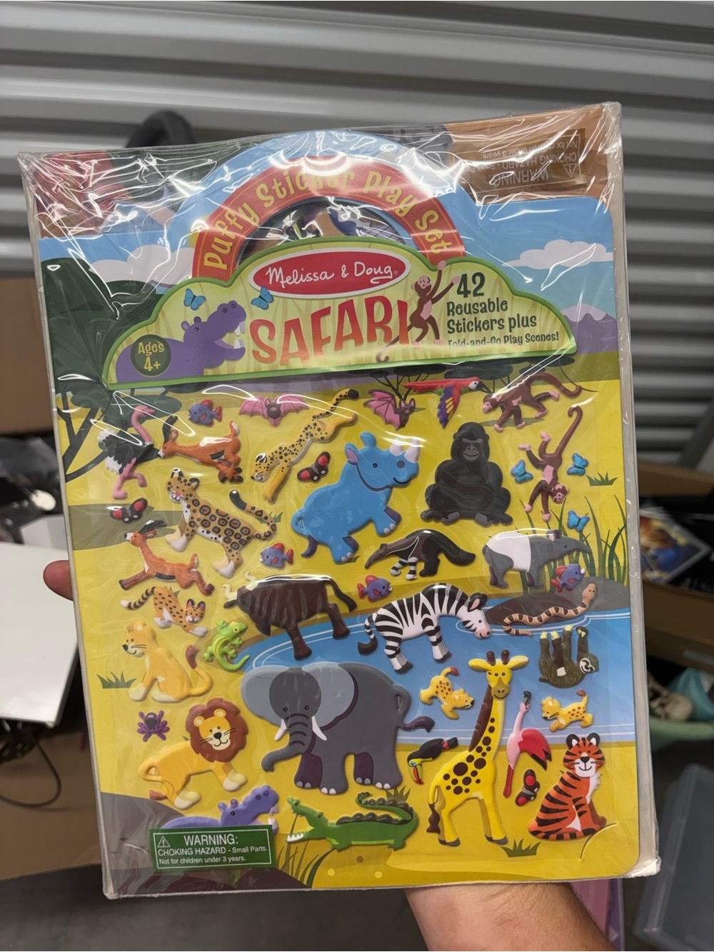 Melissa & Doug Safari Puffy Sticker Play Set - yellow, blue, green, brown